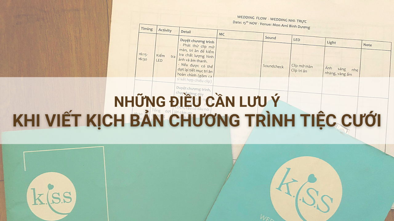 kịch bản chương trình tiệc cưới