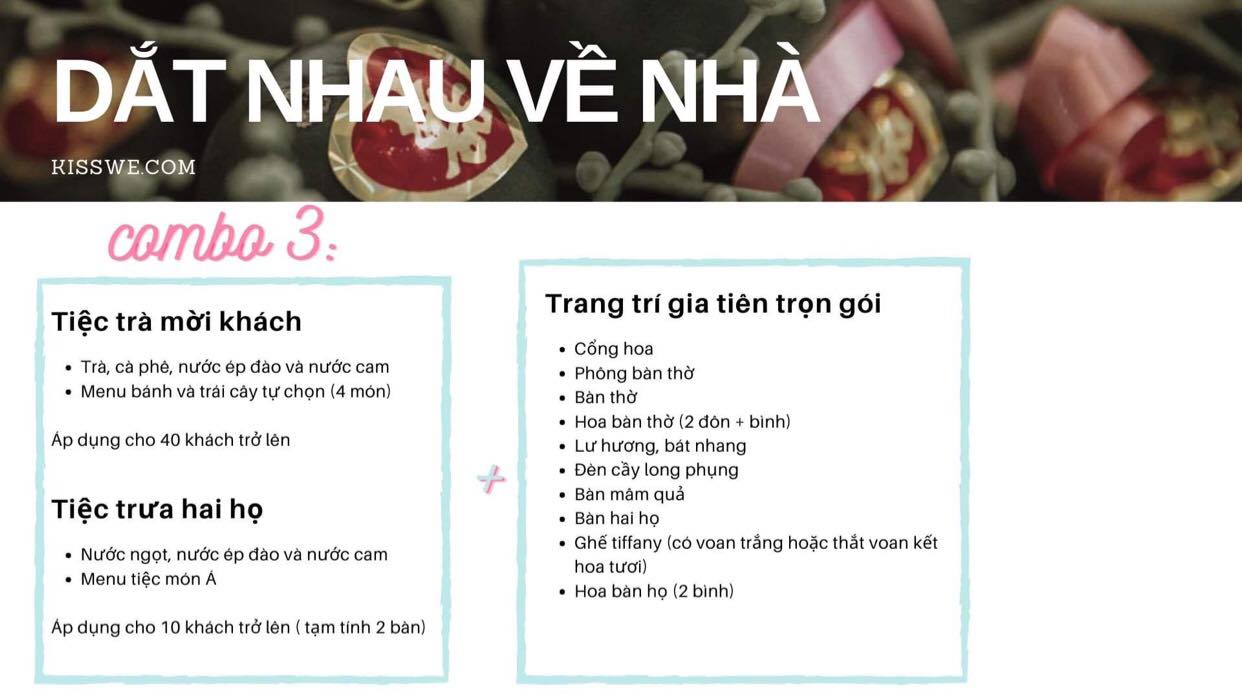 combo trang trí và ăn uống tại nhà